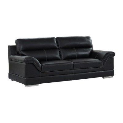 VENTE UNIQUE Vente-unique Canap&eacute; 3 places en cuir de buffle MONIKA - Noir