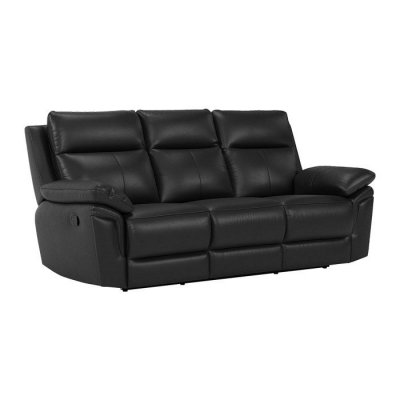 VENTE UNIQUE Vente-unique Canap&eacute; 3 places relax en cuir de buffle PAKITA - Noir