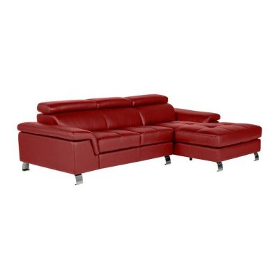 VENTE UNIQUE Vente-unique Canap&eacute; d'angle cuir MISHIMA - Rouge - Angle droit