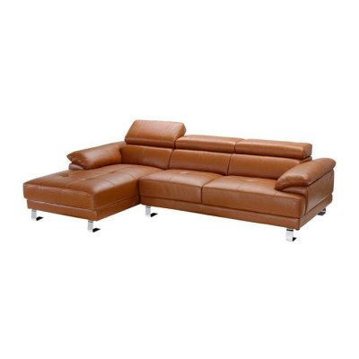 VENTE UNIQUE Vente-unique - Canap&eacute; d'angle Gauche en Cuir Premium Camel EXCELSIORA