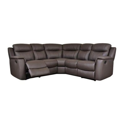 VENTE UNIQUE Vente-unique Canap&eacute; d'angle relax cuir EVASION - Marron