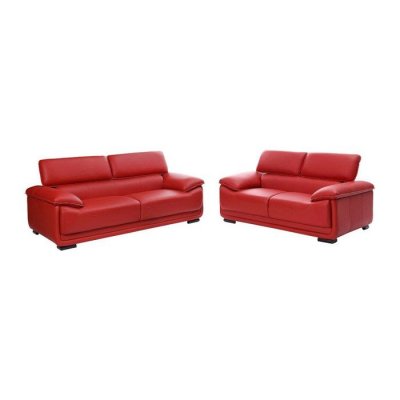 VENTE UNIQUE Vente-unique Canap&eacute;s 3 Places et 2 Places en Cuir MACELO - Rouge