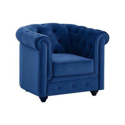 VENTE UNIQUE Vente-unique Fauteuil CHESTERFIELD - Velours bleu roi