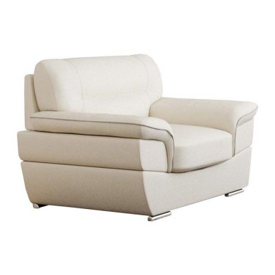 VENTE UNIQUE Vente-Unique Fauteuil en cuir THIBAULT - Ivoire