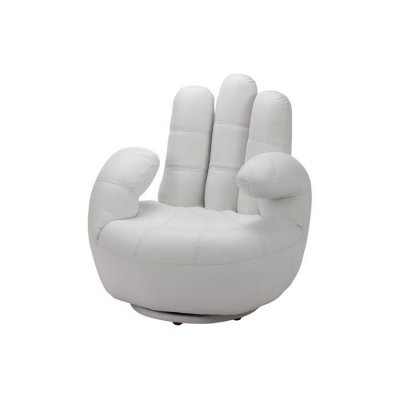VENTE UNIQUE Vente-Unique Fauteuil main pivotant CATCHY en simili - Blanc