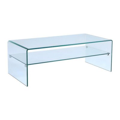 Vente-unique Table basse STILEOS - Double plateau - Verre tremp&eacute;