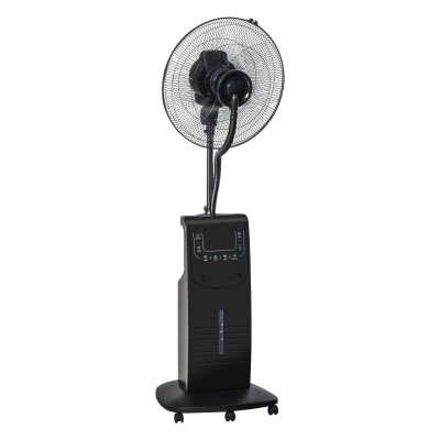 HOMCOM Ventilateur brumisateur sur roulettes 90 W programmable oscillant t&eacute;l&eacute;commande noir