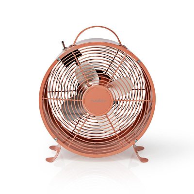 NEDIS Ventilateur de bureau r&eacute;tro diam&egrave;tre 25 cm 2 vitesses rose vintage