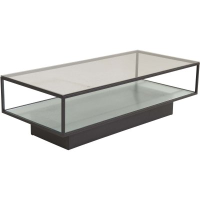 Venture Home Maglehem-Table de canap&eacute;-Verre, Noir, transperant