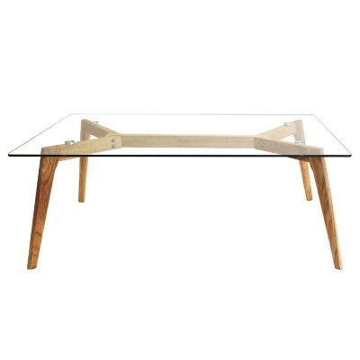 VERANE - Table Basse Rectangulaire Plateau Verre - Altobuy