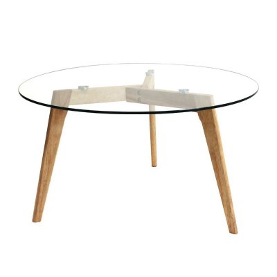 VERANE - Table Basse Ronde Plateau Verre - Altobuy