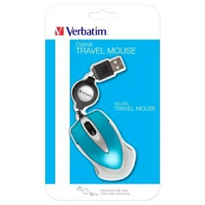 VERBATIM  Go Mini Travel Mouse Bleu,Argent&eacute;