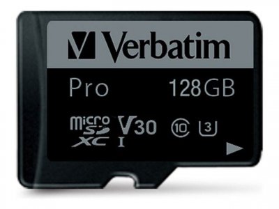 VERBATIM  microsdxc pro 128gb class 10 uhs-i avec adaptateur DFX-636393