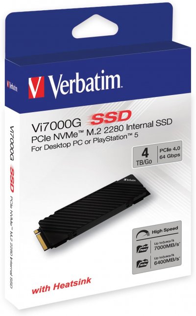 VERBATIM  Vi7000G 4 To M.2 PCI Express 4.0 NVMe - Neuf