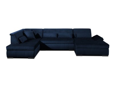 LISA DESIGN Vermont - canap&eacute; d'angle panoramique en U - XXL - en velours - gauche