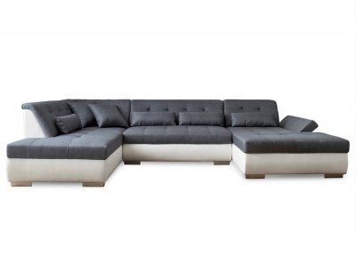 LISA DESIGN Vermont - canap&eacute; panoramique d'angle gauche - 7 places - XXL
