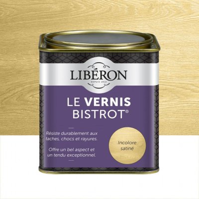 LIBERON Vernis meuble et objet Bistrot&reg; LIB&Eacute;RON, incolore satin&eacute;, 0.5l