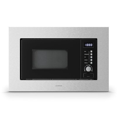 KLARSTEIN Verosteel Micro-Ondes Encastrable avec Gril 20L 700W 8 Programmes Plateau en verre Noir