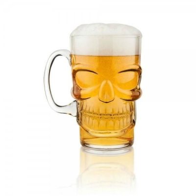 TOTALCADEAU Verre &agrave; bi&egrave;re en forme de cr&acirc;ne