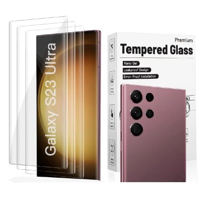 LITTLE BOUTIK Verre Tremp&eacute; pour Samsung Galaxy S23 Ultra (6,8) [Pack 3] Film Vitre Protection Ecran