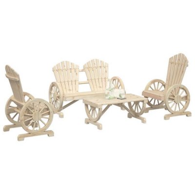 VIDAXL Vert  4 pieces salon de jardin bois massif 119.0 x 63.5 x 40