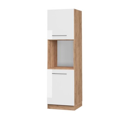 VICCO  meuble pour four Fame-Line, Blanc Haute brillance, 60 cm ouvert 