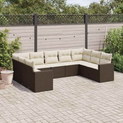 VIDA XL Ensemble Salon de jardin - 9 pcs