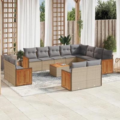 VIDAXL VIDA XL Salon de jardin 13 pcs - Beige