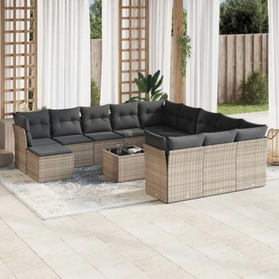 VIDAXL VIDA XL Salon de jardin avec coussins 13 pcs