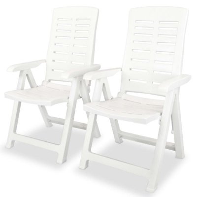 VIDAXL  2 pcs chaises inclinables de jardin plastique blanc 43895