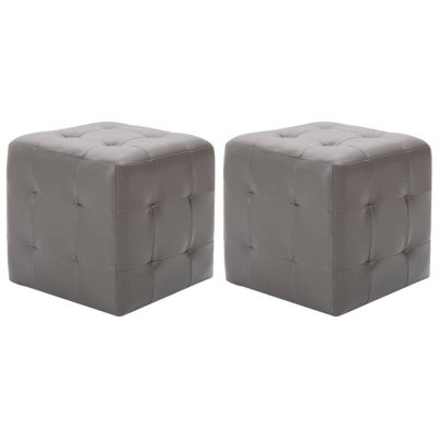 Vidaxl - 2 pcs Tables de chevet Gris 30x30x30 cm Similicuir Gris