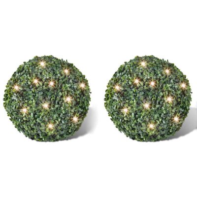VIDAXL  2 pi&egrave;ce de boule 27 cm avec guirlande lumineuse solaire 24 led 270057