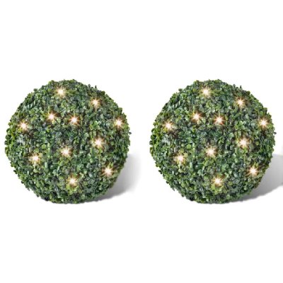 VIDAXL  - 2 pi&egrave;ce de boule 35 cm avec guirlande lumineuse solaire 24 led n/a
