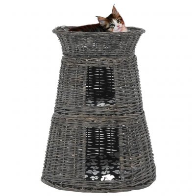VIDAXL  3-delige Kattenmandenset met kussens 47x34x60 cm wilgen170772 