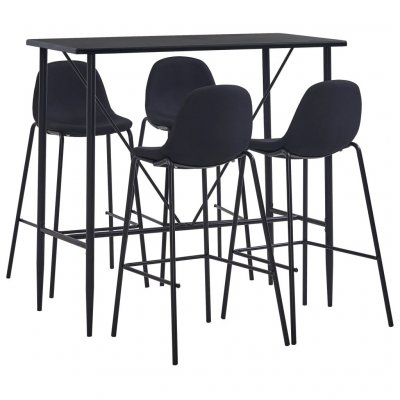 Vidaxl - 5 pc Bar Ensemble en tissu rouge &agrave; vin Couleur : Noir