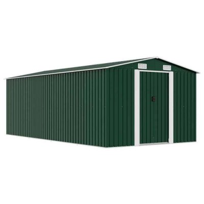 VIDAXL  abri de jardin 257x489x181 cm m&eacute;tal vert 143348