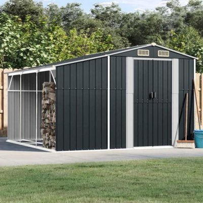 VIDAXL  abri de jardin anthracite 277x279x179 cm acier galvanis&eacute;