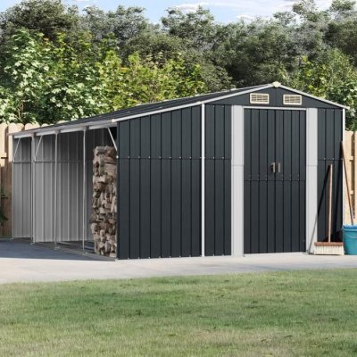 VIDAXL  Abri De Jardin Anthracite 277x365,5x179 Cm Acier Galvanis&eacute;