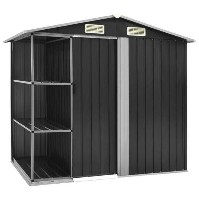 VIDAXL  abri de jardin avec &eacute;tag&egrave;re anthracite 205x130x183 cm fer 47106