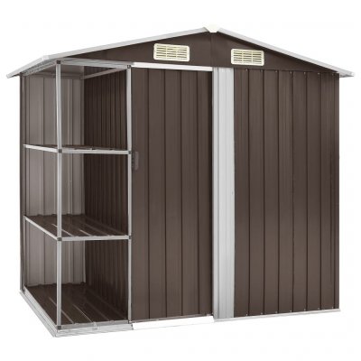 VIDAXL  - Abri de jardin avec &eacute;tag&egrave;re Marron 205x130x183 cm Fer Marron