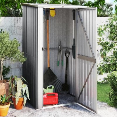 VIDAXL  - Abri de jardin Gris 118,5x97x209,5 cm Acier galvanis&eacute; Gris