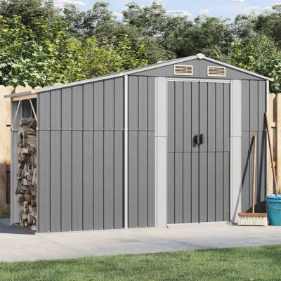 VIDAXL  abri de jardin gris 277x93x179 cm acier galvanis&eacute;