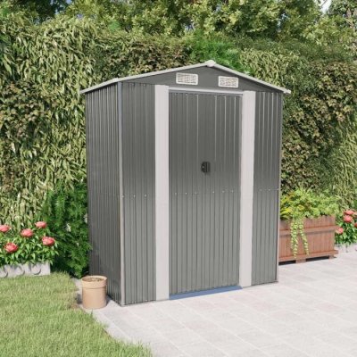 VIDAXL  abri de jardin gris clair 192x108x223 cm acier galvanis&eacute;