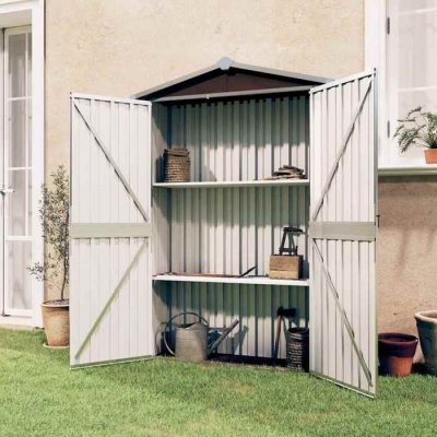 VIDAXL  - Abri de jardin Marron 107,5x46x183 cm Acier galvanis&eacute; Brown