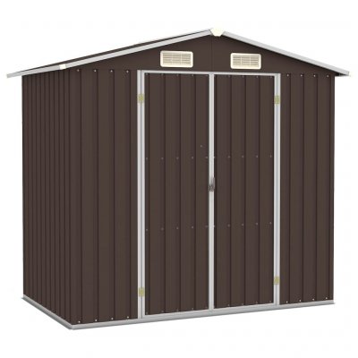 VIDAXL  abri de jardin marron 205x129x183 cm acier galvanis&eacute; 46300 