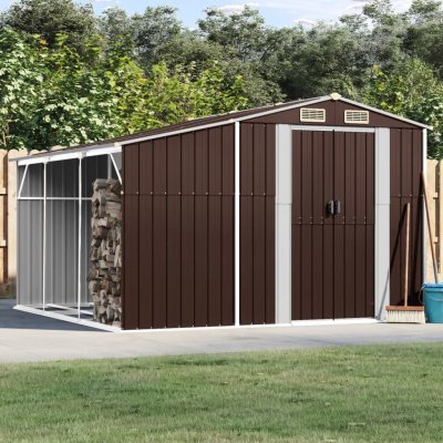 VIDAXL  abri de jardin marron 277x279x179 cm acier galvanis&eacute;