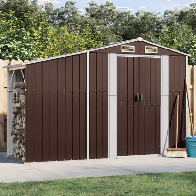 VIDAXL  abri de jardin marron 277x93x179 cm acier galvanis&eacute;