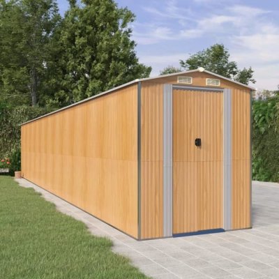 VIDAXL  - Abri de jardin Marron clair 192x1021x223 cm Acier galvanis&eacute;