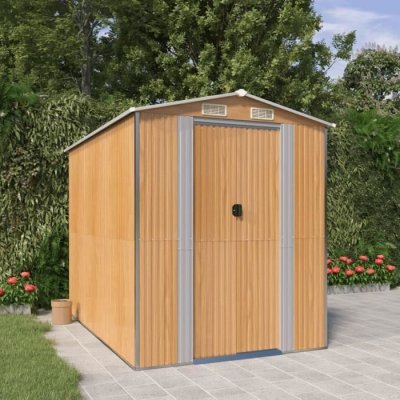 VIDAXL  - Abri de jardin Marron clair 192x274x223 cm Acier galvanis&eacute;