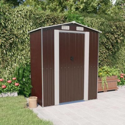 VIDAXL  - Abri de jardin Marron fonc&eacute; 192x108x223 cm Acier galvanis&eacute;